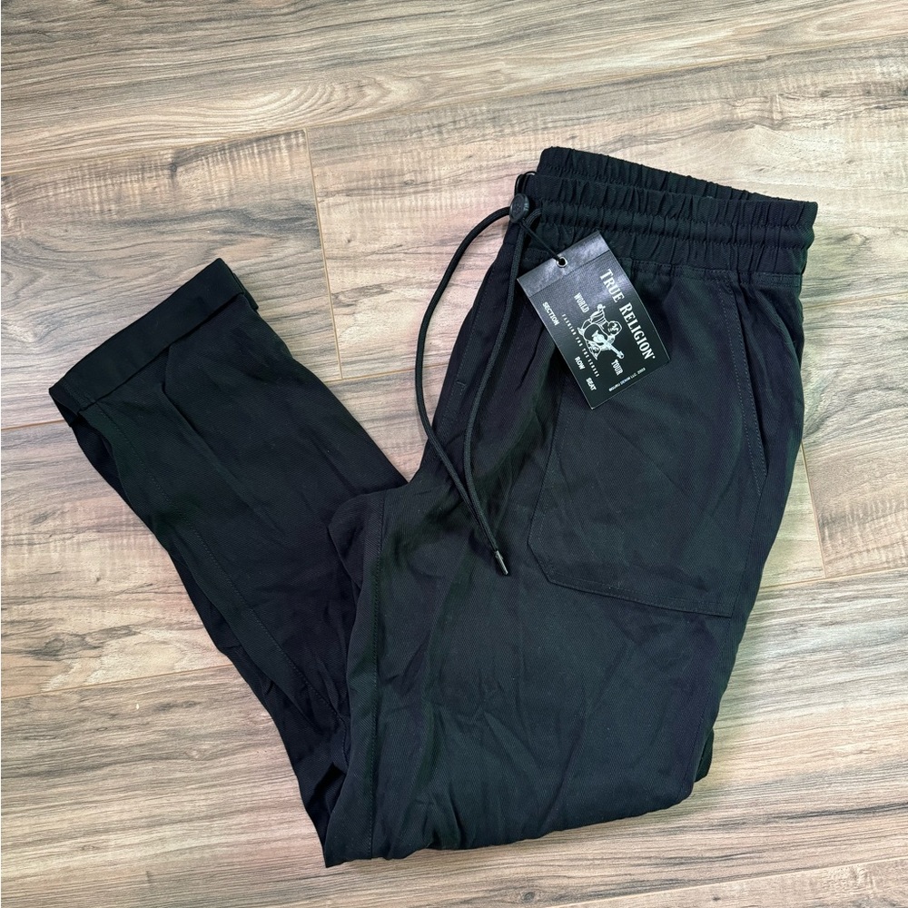 True Religion Black Pants Joggers M NWT